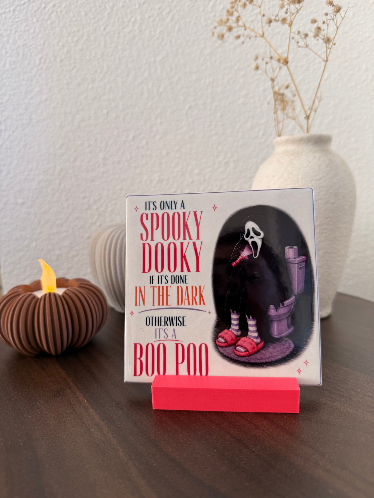 Ghostface tegel Spooky Dooky Boo Poo