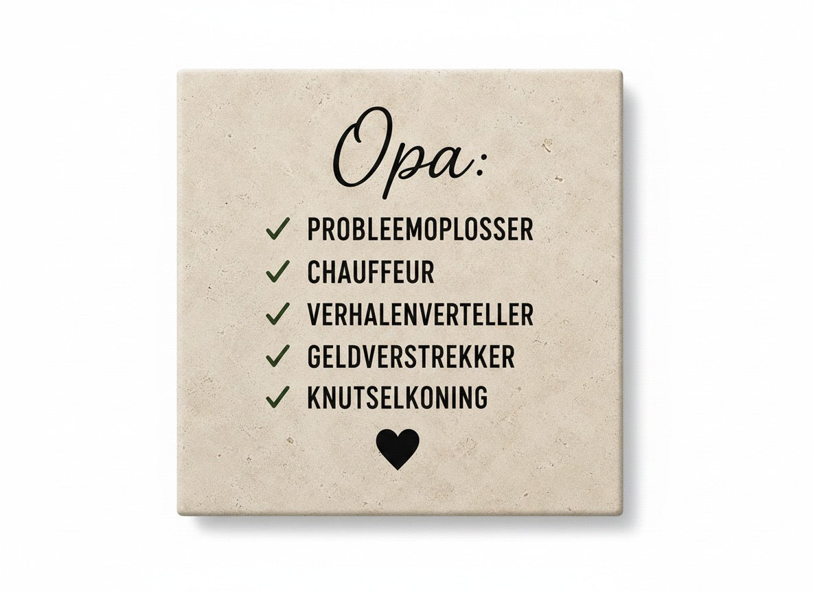 Opa: probleemoplosser, chauffeur, verhalenverteller, geldverstrekker, knutselkoning