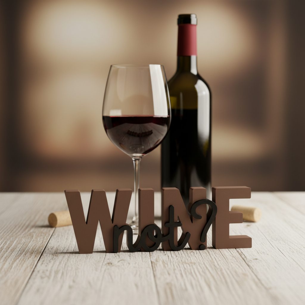 3D Tekstblok Wine Not?