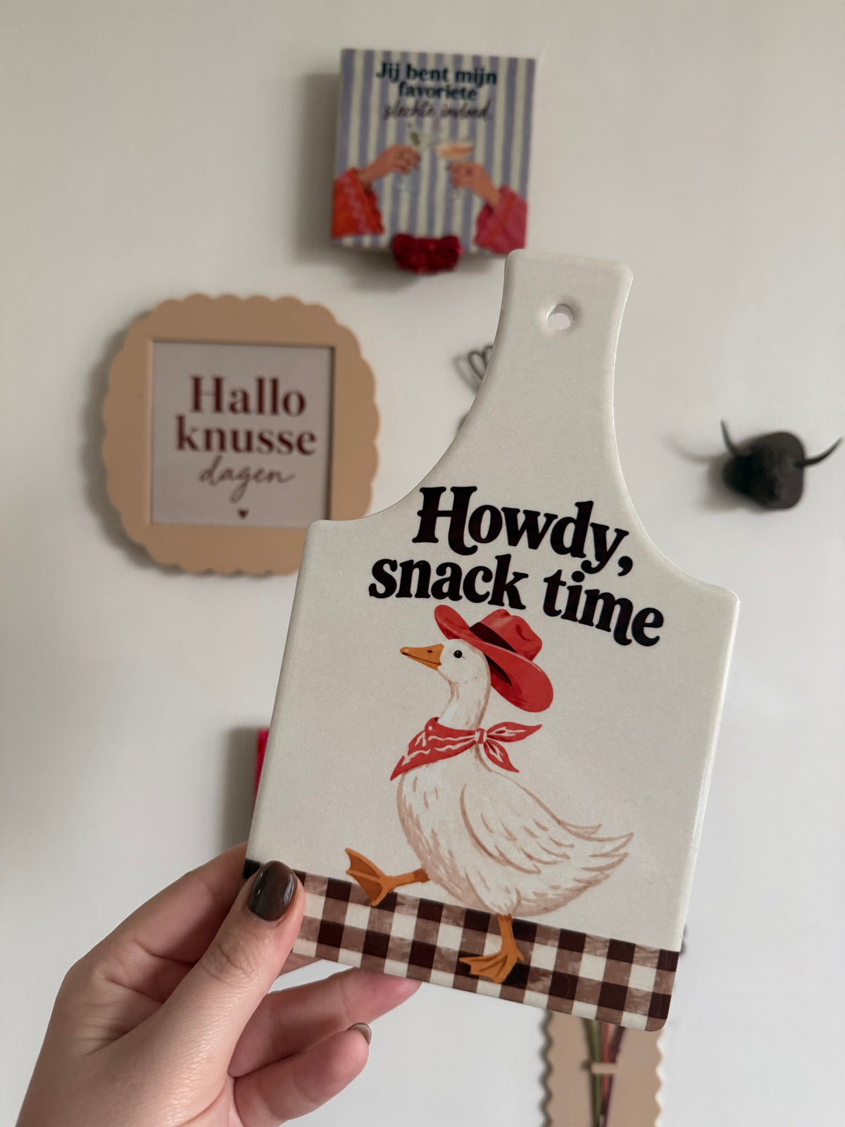 Keramisch serveerplankje – Howdy, snack time