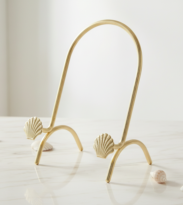 Tegelhouder schelp goud