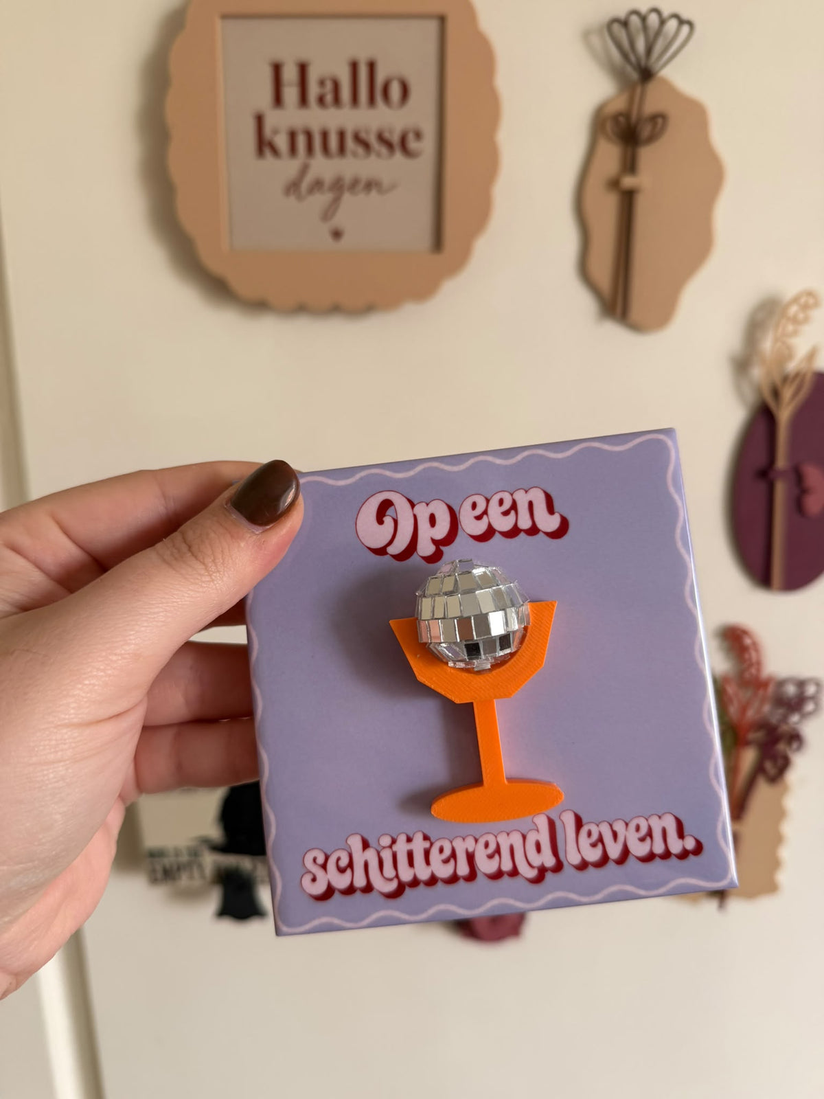 Op een schitterend leven – discobal tegel