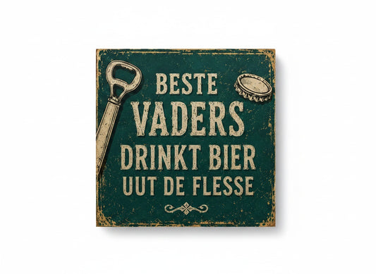 Beste vaders drinkt bier uut de flesse – vintage groen