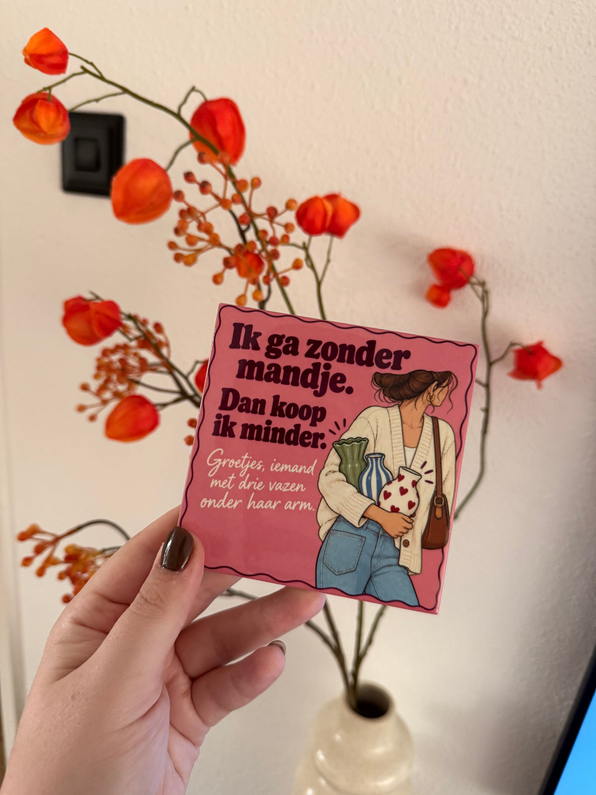 Ik ga zonder mandje. Dan koop ik minder.
