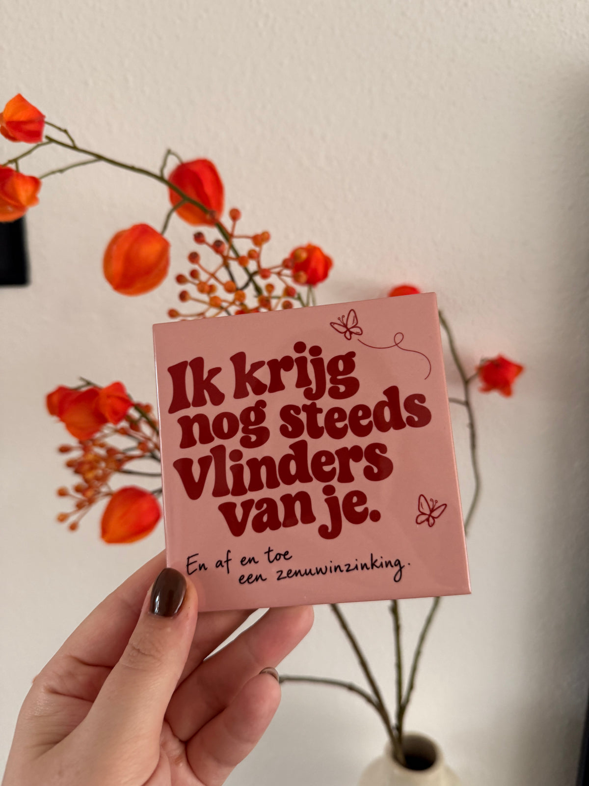 Tegeltje ‘Ik krijg nog steeds vlinders van je’