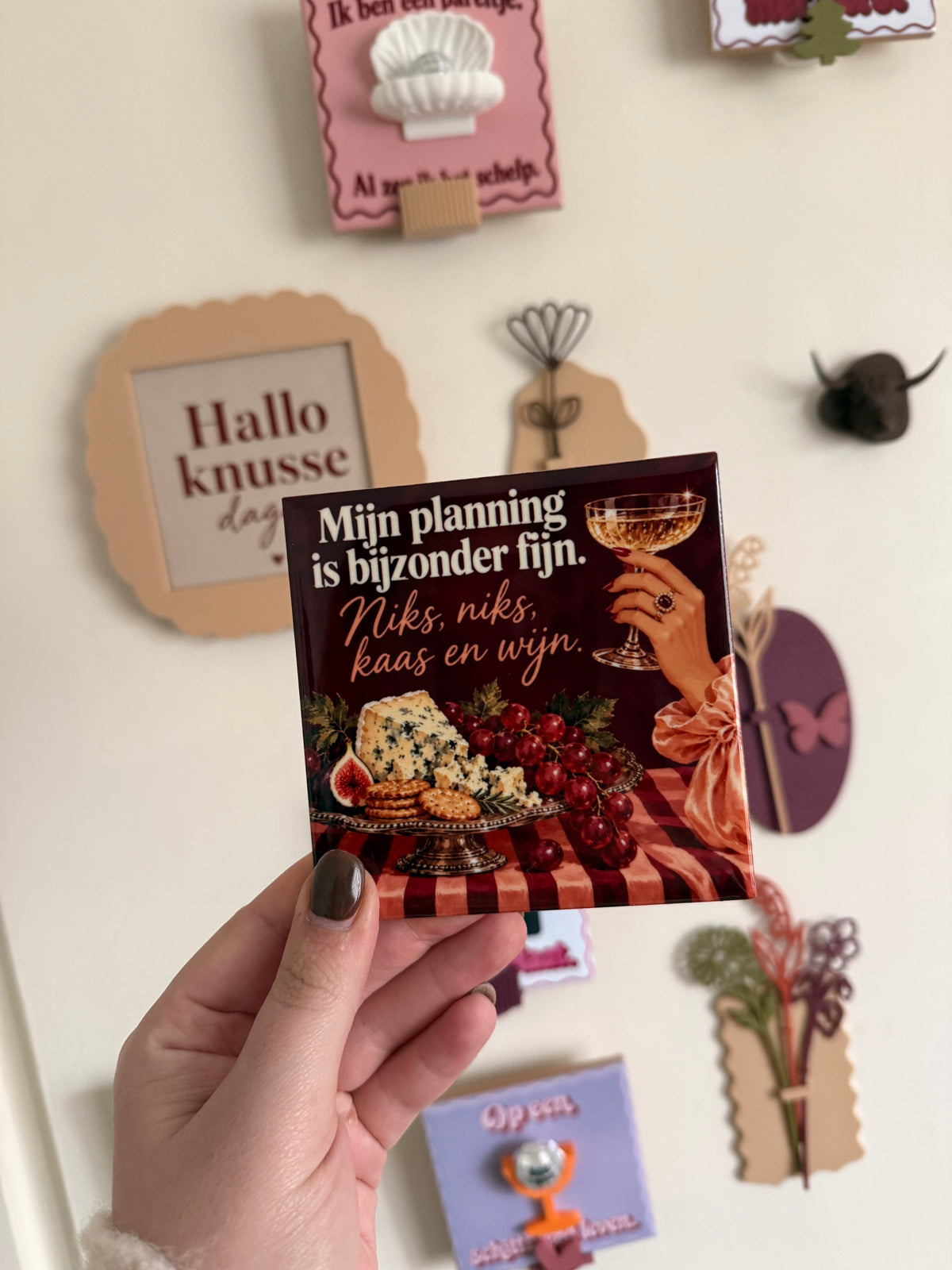 Mijn planning is bijzonder fijn – kaas en wijn tegel
