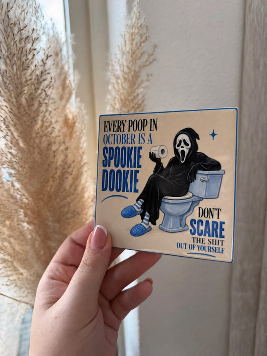 Halloween tegel – Spookie Dookie Blauw