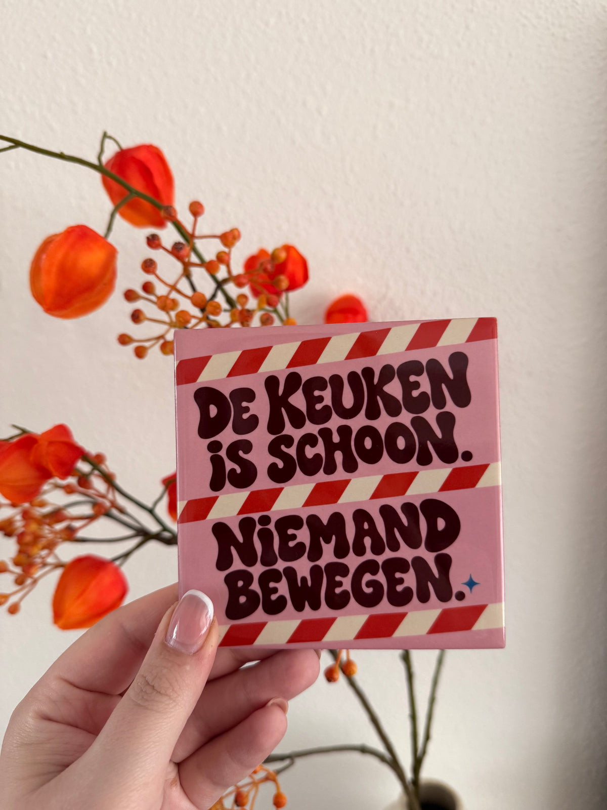 Tegel De keuken is schoon niemand bewegen - hoogglans 11x11 cm