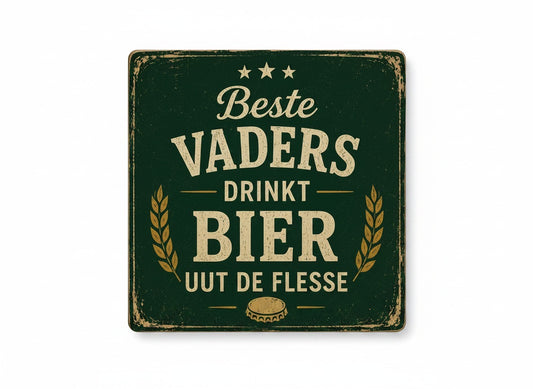 Beste vaders drinkt bier uut de flesse