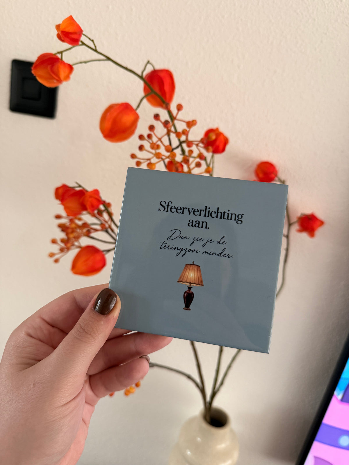 Tegeltje ‘Sfeerverlichting aan’