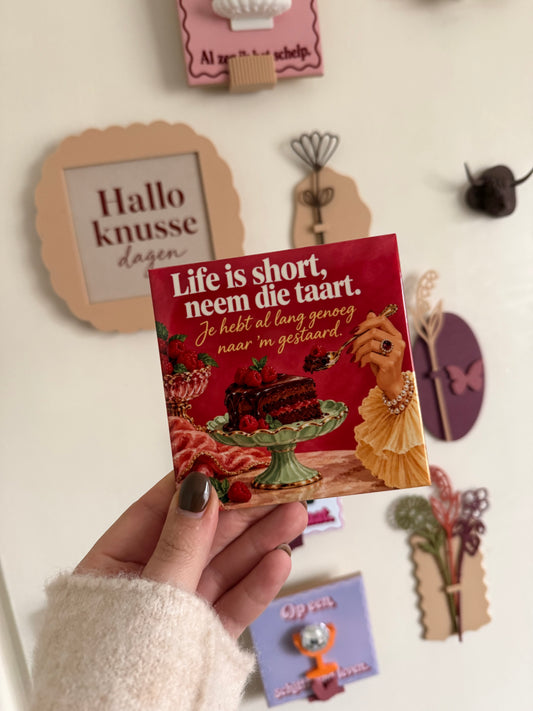 Life is short, neem die taart – tegel