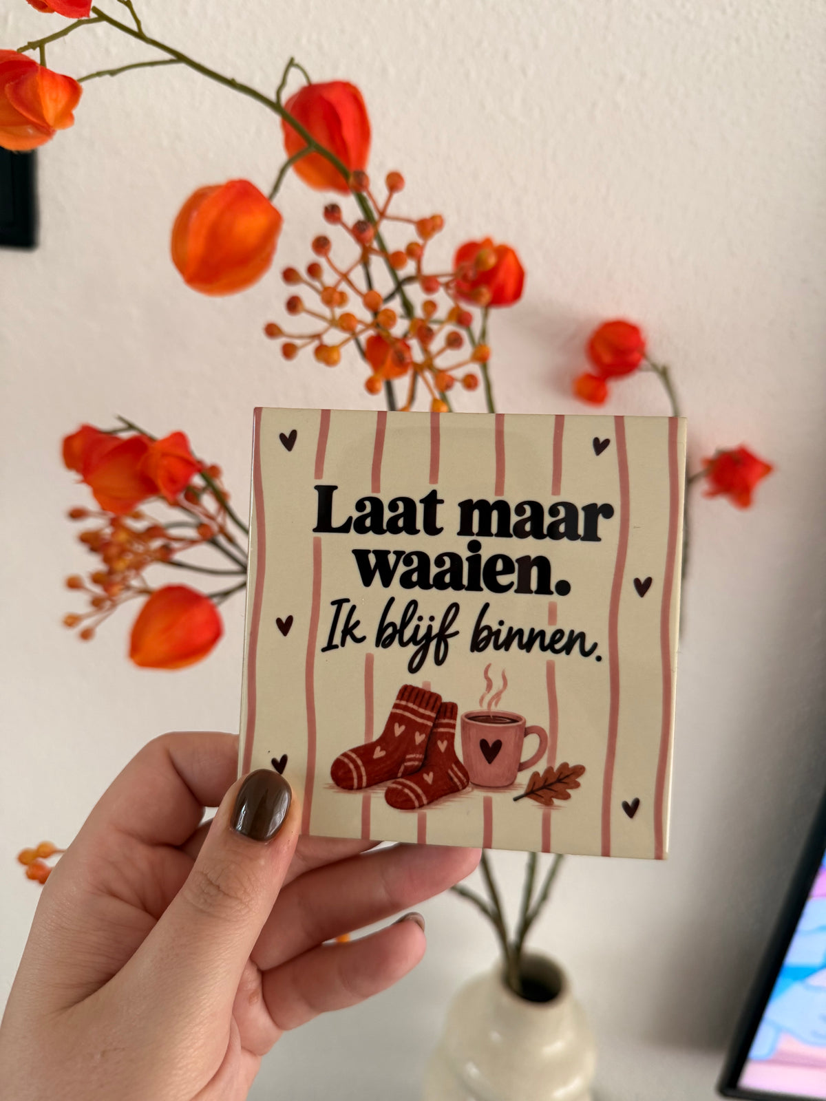 Tegeltje ‘Laat maar waaien’