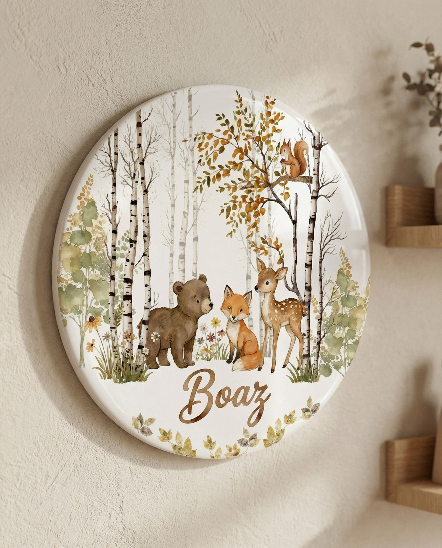Ronde Tegel Bosdieren - Gepersonaliseerd met Naam