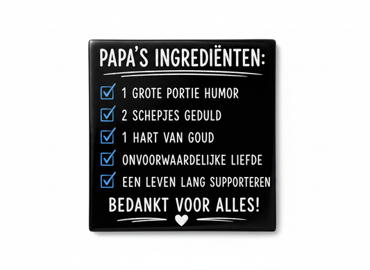 Papa's ingrediënten – Bedankt voor alles!