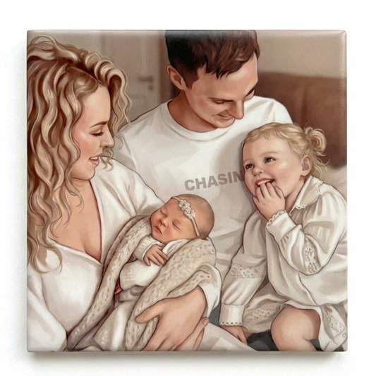 Gepersonaliseerde tegel gezin
