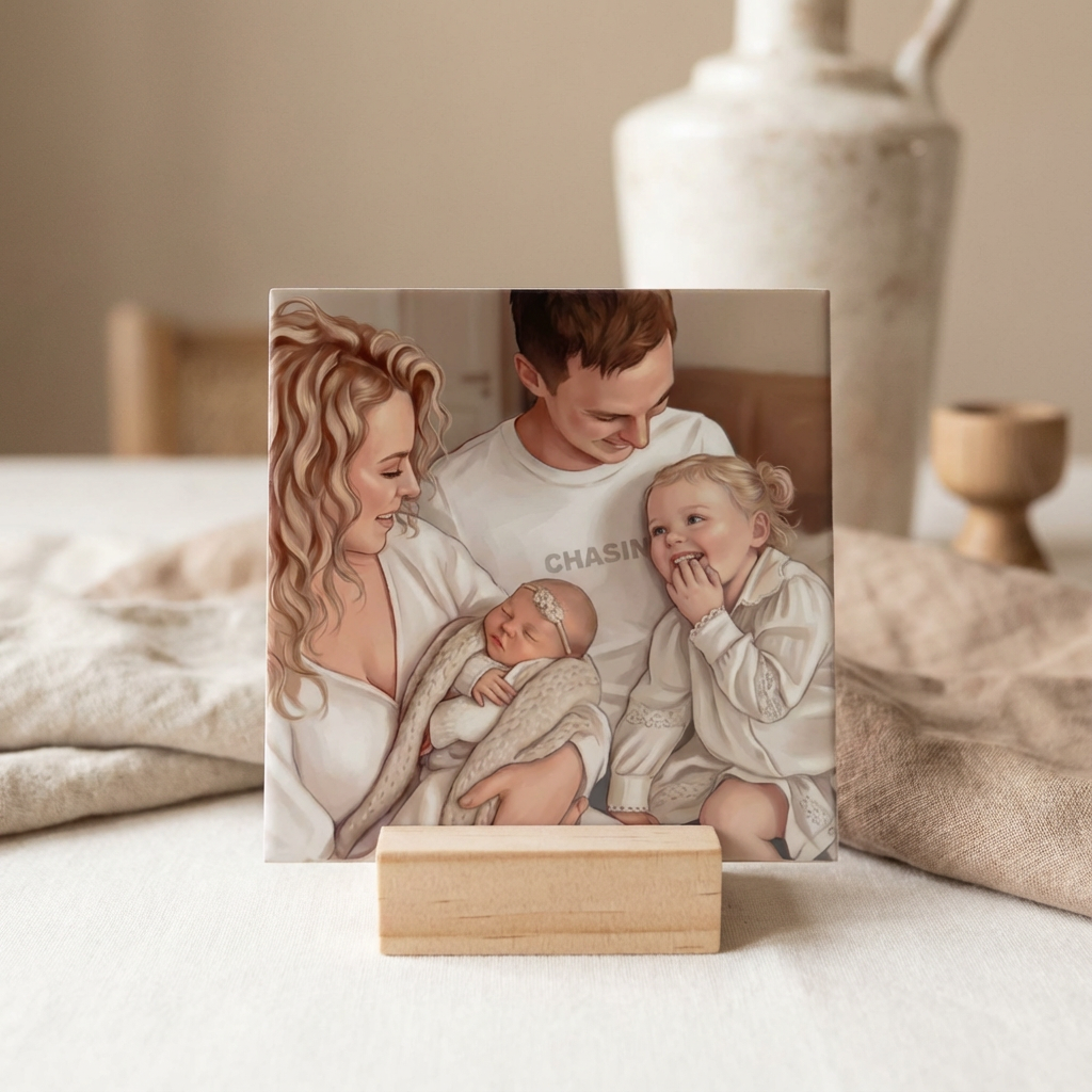 Gepersonaliseerde tegel gezin