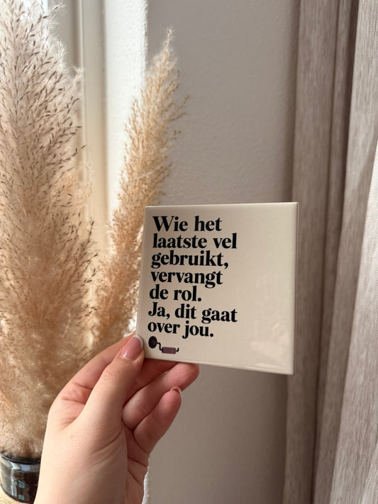 Wie het laatste vel gebruikt