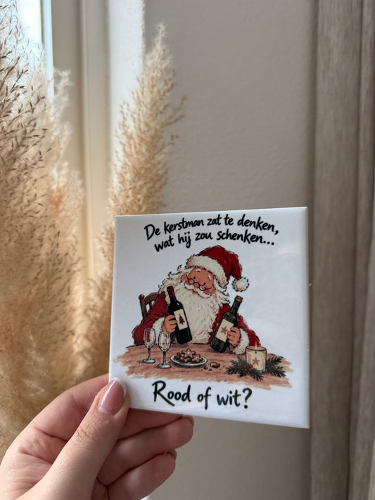 Kerstman tegel – Rood of wit?