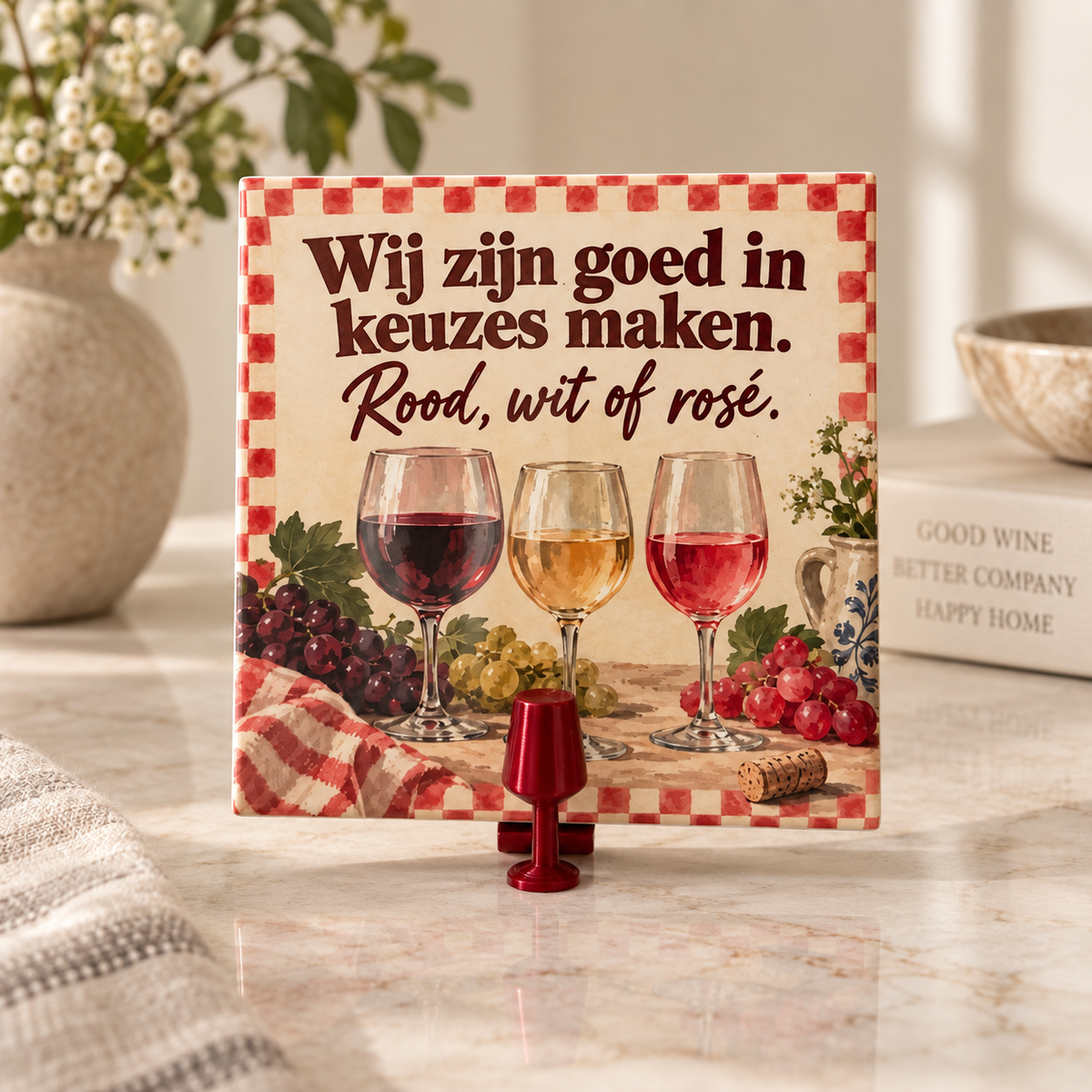 Tegelhouder Wijnglas
