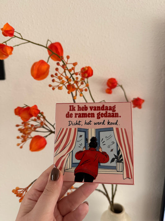 Ik heb vandaag de ramen gedaan – grappige tegel