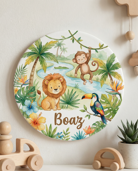 Ronde Tegel Jungledieren - Gepersonaliseerd met Naam