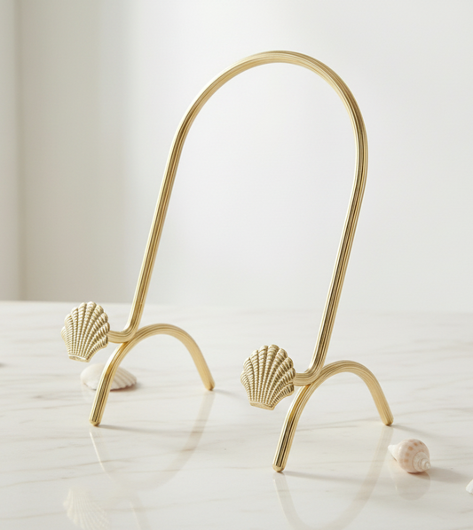 Tegelhouder schelp goud