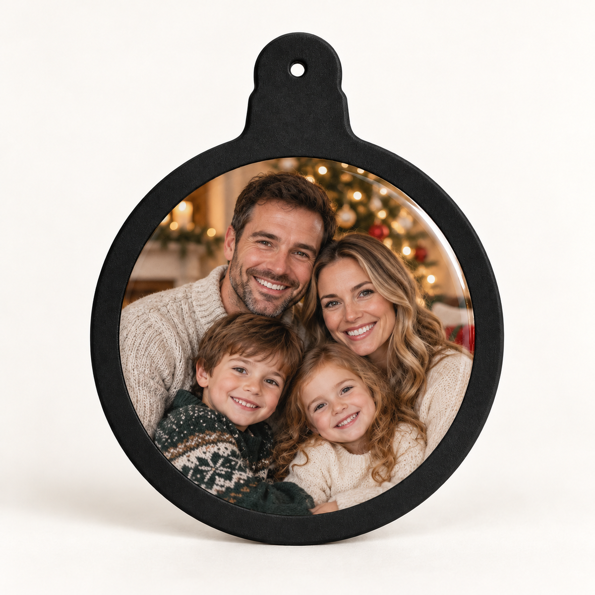 Gepersonaliseerd kerstornament – keramiek met jouw foto