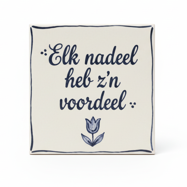 Tegel Elk nadeel heb z'n voordeel