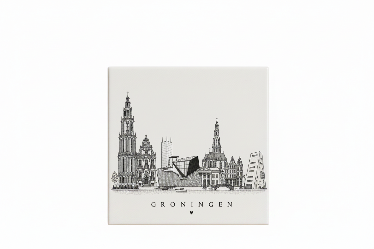 Tegel Groningen – volledig witte achtergrond